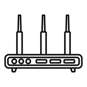 Switch modem icon outline vector. Wireless device Illustrazione stock