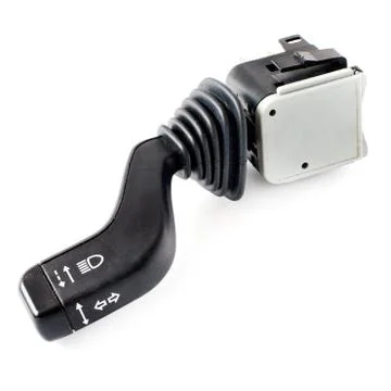 Switch mounted on the steering column in a car Stock Photos