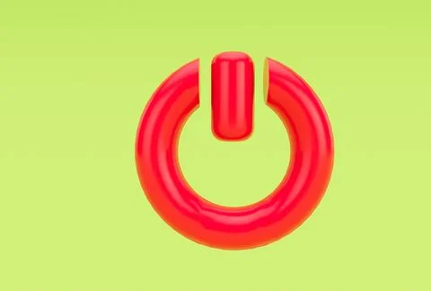 Switch power close or off icon 3d illustration minimal 3d rendering. Ilustração Stock