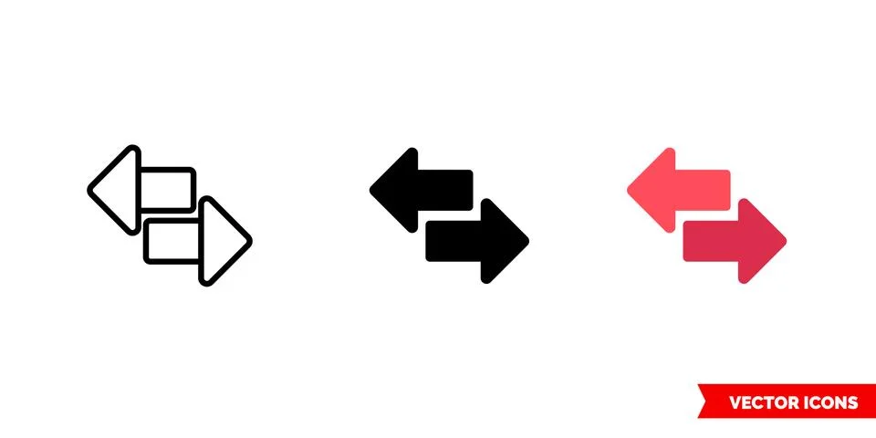 Switch power icon of 3 types color, black and white, outline. Isolated vector Ilustração Stock