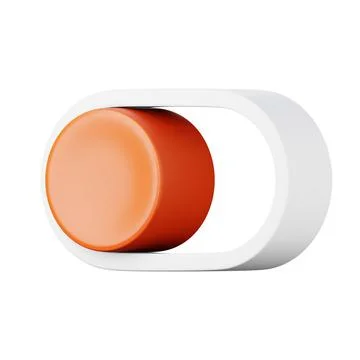 Switch red button off high quality 3D render illustration app design icon. Stock Illustration