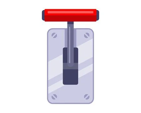 Switch with red handle. turn off and on. Illustrazione stock