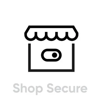 Switch Shop Secure Security icon. Editable line vector. Stock Illustration