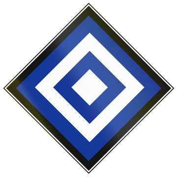 Switch sign for trams in Germany - Stop if power collector is connected Stock Illustration