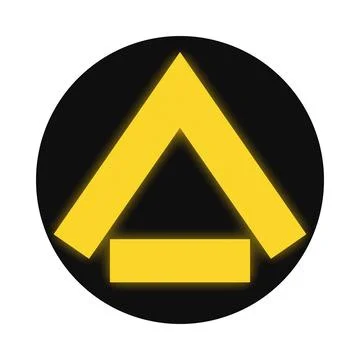 Switch signal for trams in Germany - Switch stand is straight - yellow versio Stock Illustration
