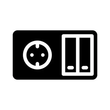 Switch socket glyph icon vector illustration Illustrazione stock