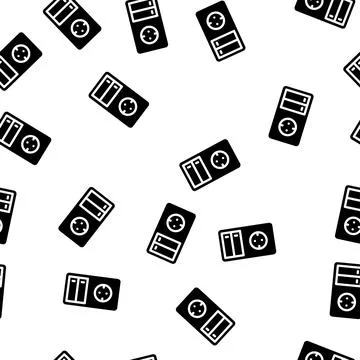 Switch socket glyph vector seamless pattern Stock Illustration