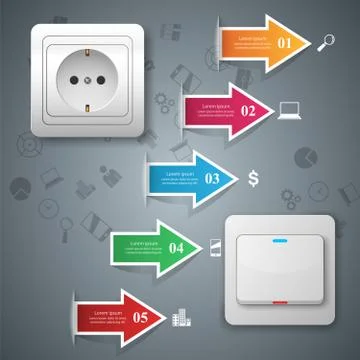 Switch, socket icon. Abstract business infographic. Stock Illustration