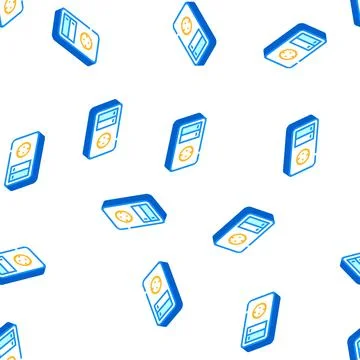 Switch socket isometric icon seamless pattern Stock Illustration