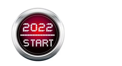 Switch with start button 2022, isolated on white background. Concept for New  Stock Illustration