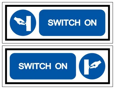 Switch On Symbol Sign ,Vector Illustration, Isolate On White Background Label Stock Illustration