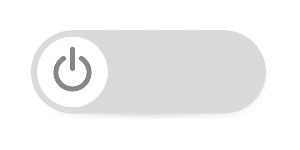 Switch toggle button . Power button icon . Grey button off on , vector illust Stock Illustration
