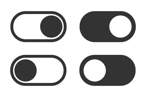 Switch toggle buttons ON OFF icon. App element symbol. Sign  technology vecto Stock Illustration