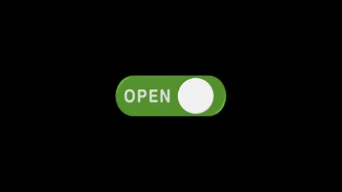 Switch toggle OPEN CLOSE buttons animation. Pressing Open Button Animation on bl Stock Footage 310111811