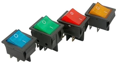 Switch on white background Stock Photos