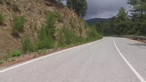 Switchback roads in Trodos mountains Stock Footage 77438580