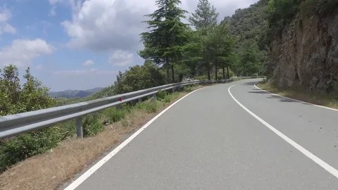 Switchback roads in Trodos mountains Stock Footage 77438825