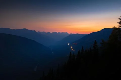 Switchbacks through the Mountains Stock Photos