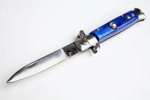 Switchblade knife on white background Stock Photos