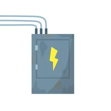 Switchboard. Electrical wires in box. Stock Illustration