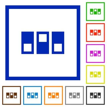 Switchboard flat framed icons Stock Illustration
