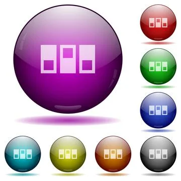 Switchboard glass sphere buttons Stock Illustration