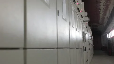 Switchboard of high voltage electricity Stock Footage 49071162