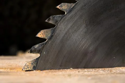 Switched off old rusty sharp circular saw blades Stock Photos