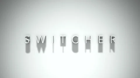 Switcher 3D title animation with shadows on a white background Stock Footage 297666477