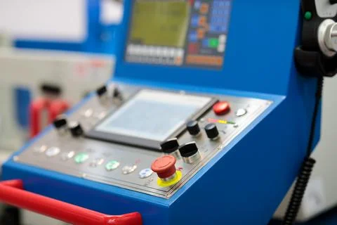 Switches and buttons on the control panel Stock Photos