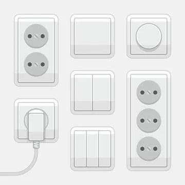 Switches and sockets Stock Illustration
