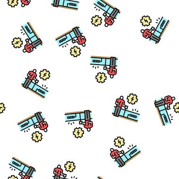 Switches and sockets installation vector seamless pattern Stock Illustration