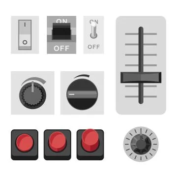 Switches flat icons Stock Illustration