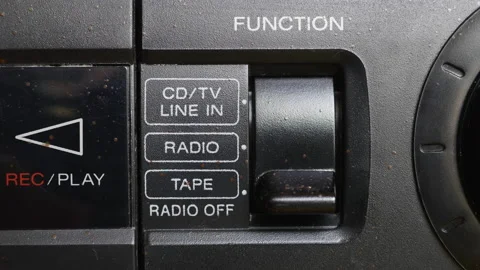 Switches Function The Toggle Switch On CD Line In Mode On A the Old Cassette Tap Stock Footage 142316000