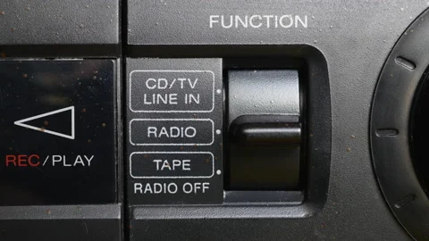 Switches Function The Toggle Switch On Tape Mode On A the Old Cassette Tape Reco Video stock 142316020