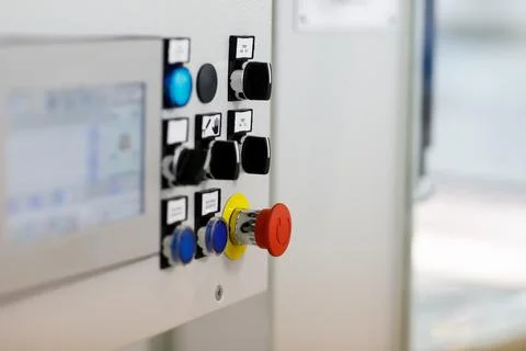 Switches, pushbuttons, and touchscreen Stock Photos