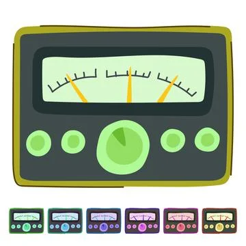 Switches retro control panel vector cartoon graphic イラスト素材
