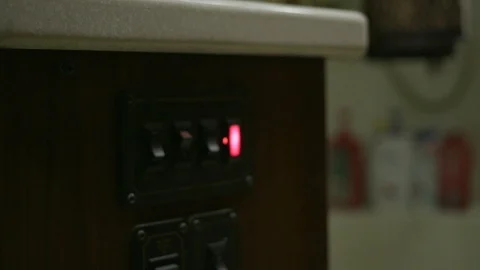Switches in an RV bathroom Stock Footage 106591204