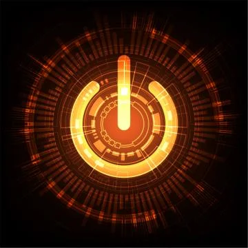 Switches used to open systems on a dark orange background. Stock Illustration