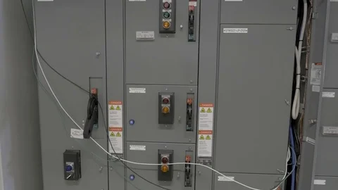 Switchgear breakers and control panel Stock Footage 108506190