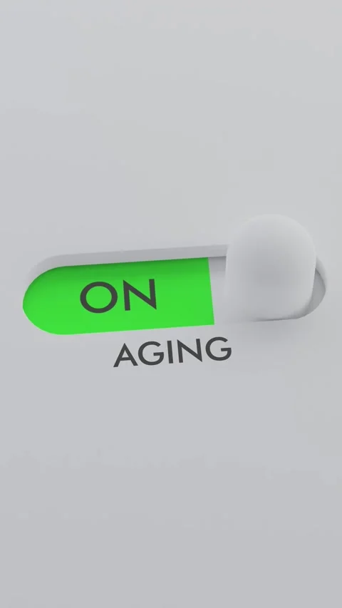 Switching on the AGING switch Vertical Video Vídeos de archivo 302449666