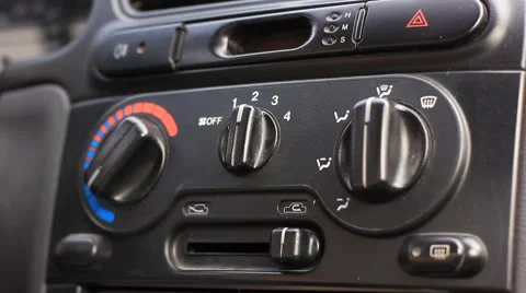 Switching air conditioning system in the car Stock Footage 64847264