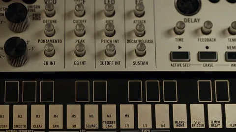 Switching-on of Analog Midi Controller device for sound equalizing Video stock 72185787