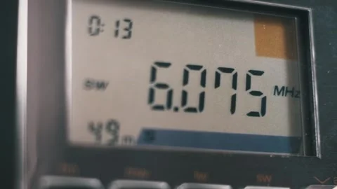 Switching Bands on Multi-Band Receiver LCD Stock Footage 319041123
