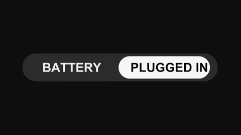 Switching Battery to Plugged In Mode Toggle Button Animation, Sleek UI Switch Stock Footage 311587860