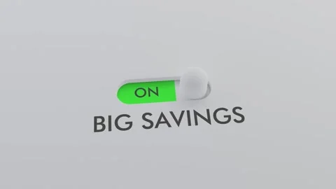 Switching on the BIG SAVINGS switch Stock Footage 256969411