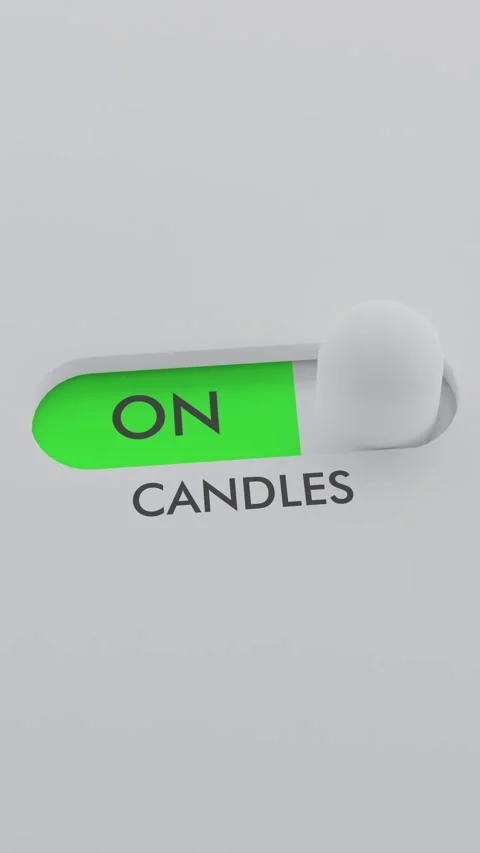 Switching on the CANDLES switch Vertical Video Stock Footage 302450579