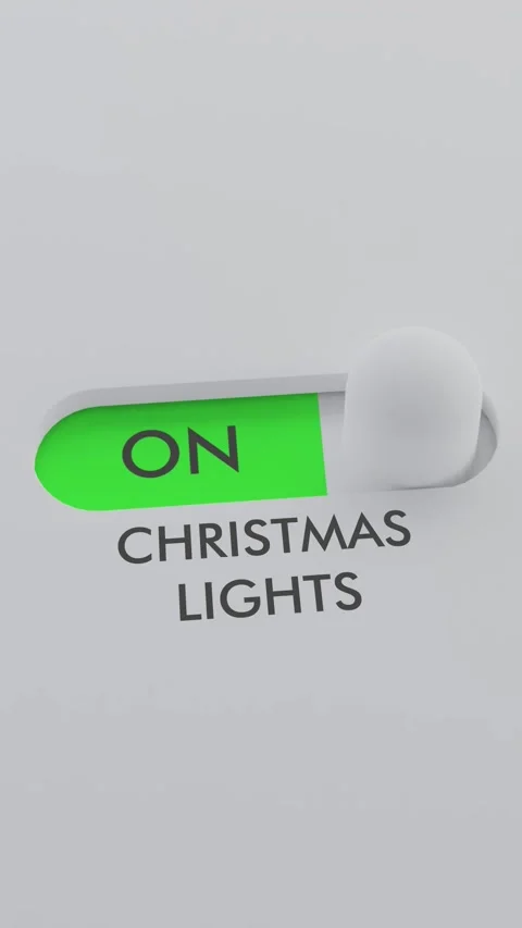 Switching on the CHRISTMAS LIGHTS switch Vertical Video Stock Footage 302450423