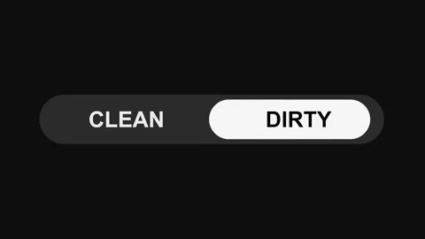 Switching Clean to Dirty Mode Toggle Button Animation, Sleek UI Switch Design Stock Footage 311587888