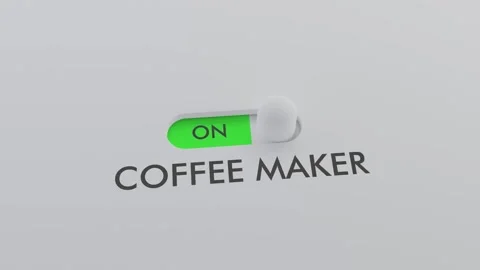 Switching on the COFFEE MAKER switch Video stock 256969591